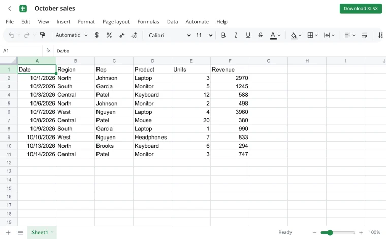 Edit CSV files online: Make your changes